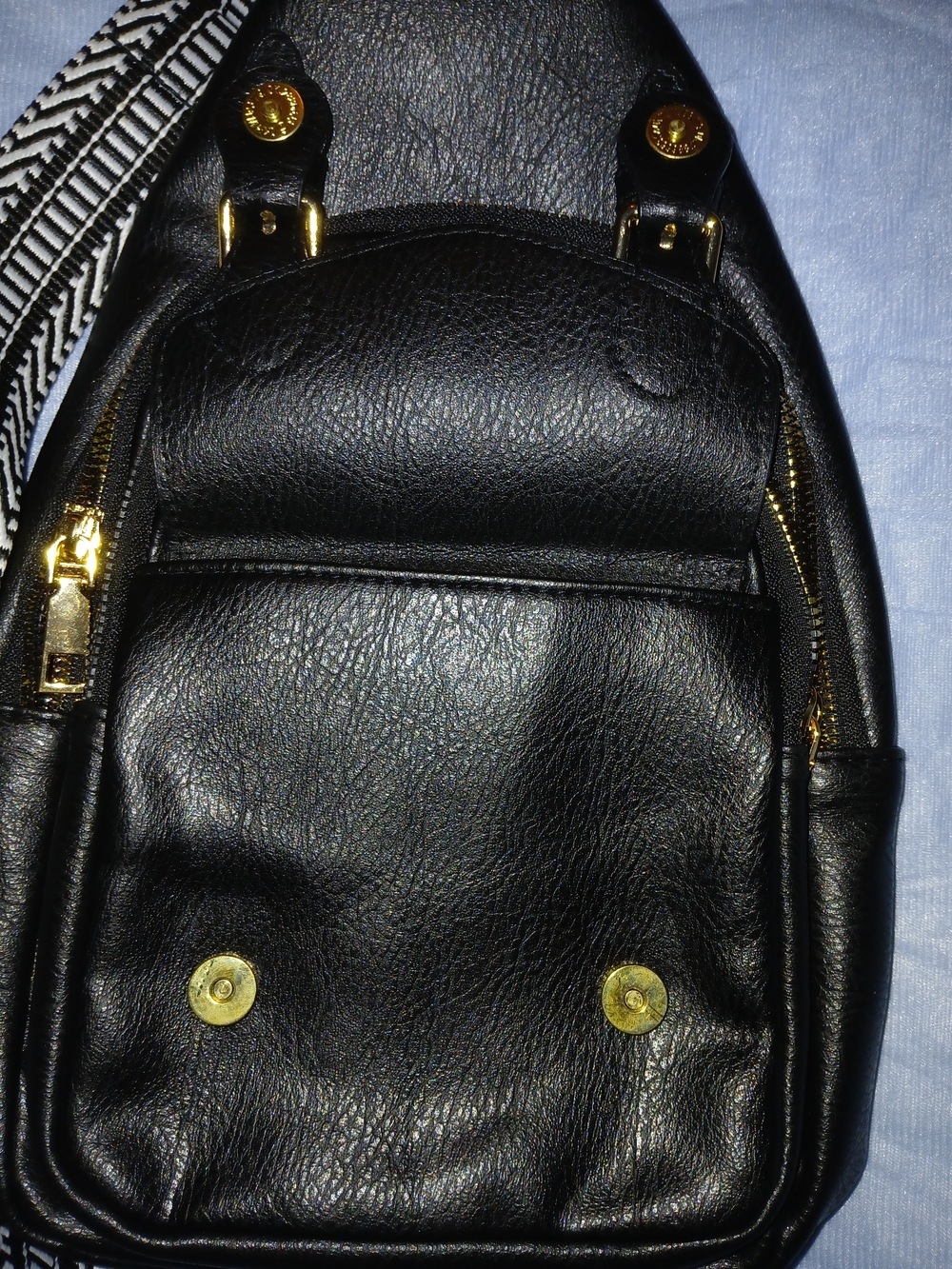 Sling Backpack with Patterned Strap - Picture 4 of 8